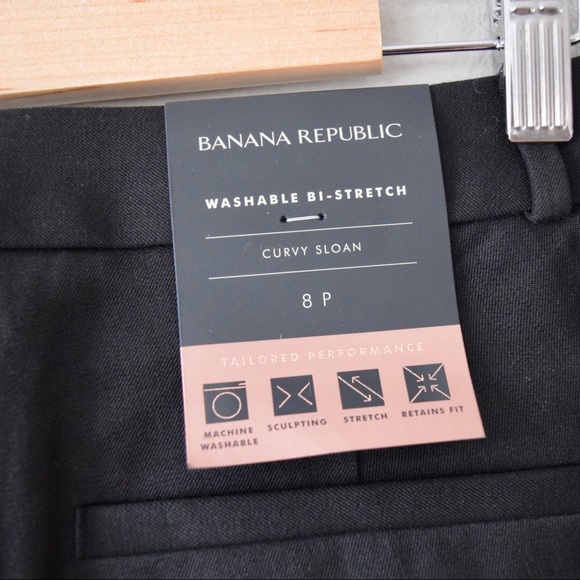 BANANA REPUBLIC Curvy Sloan Pants, Black, Size 8 Petite - Picture 9 of 15